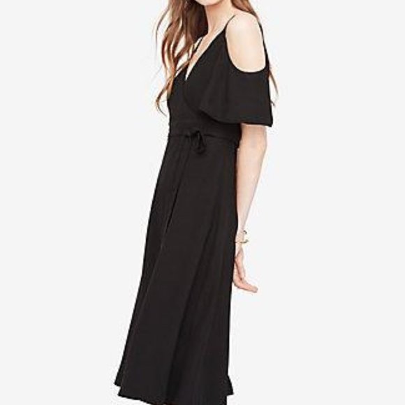 NEW Ann Taylor COLD SHOULDER FAUX WRAP DRESS 6 - Picture 3 of 15